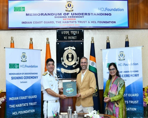 The Habitats Trust, HCL Foundation, and Indian Coast Guard sign MoU for marine conservation